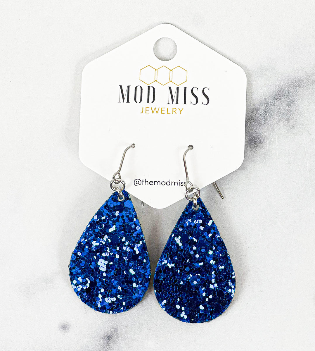 Glitter teardrop store earrings wholesale