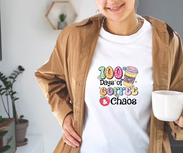 100 Days of Coffee Chaos Adult Tee Shirt