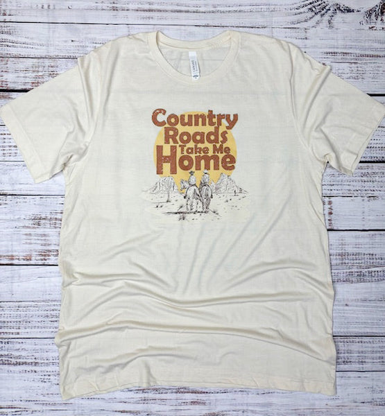 Country Road Take Me Home Adult Tee Shirt