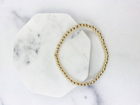 6mm Gold Beaded Bracelet