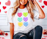 Candy Hearts Adult Tee Shirt