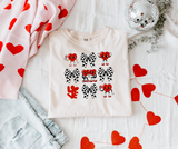 Checkered Bows and Hearts Adult Tee Shirt