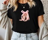 Cowboy Boots with Pink Bow Adult Tee Shirt