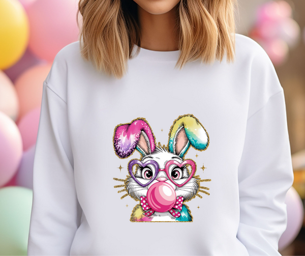 Easter Bunny with Bubble Gum Adult Tee Shirt