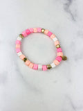 6mm Tube Polymer Clay Beaded Bracelet