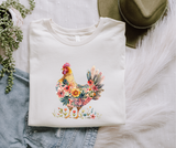 Floral Roaster Adult Tee Shirt