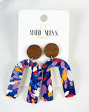 Cork+Leather Arch Earring "Kaleidoscope"