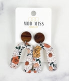 Cork+Leather Arch Earring "Boho Blooms"