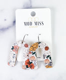 Cork+Leather Arch Earring "Boho Blooms"