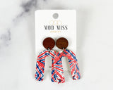 Cork+Leather Arch Earring "Patriotic"