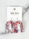 Cork+Leather Arch Earring "Patriotic"